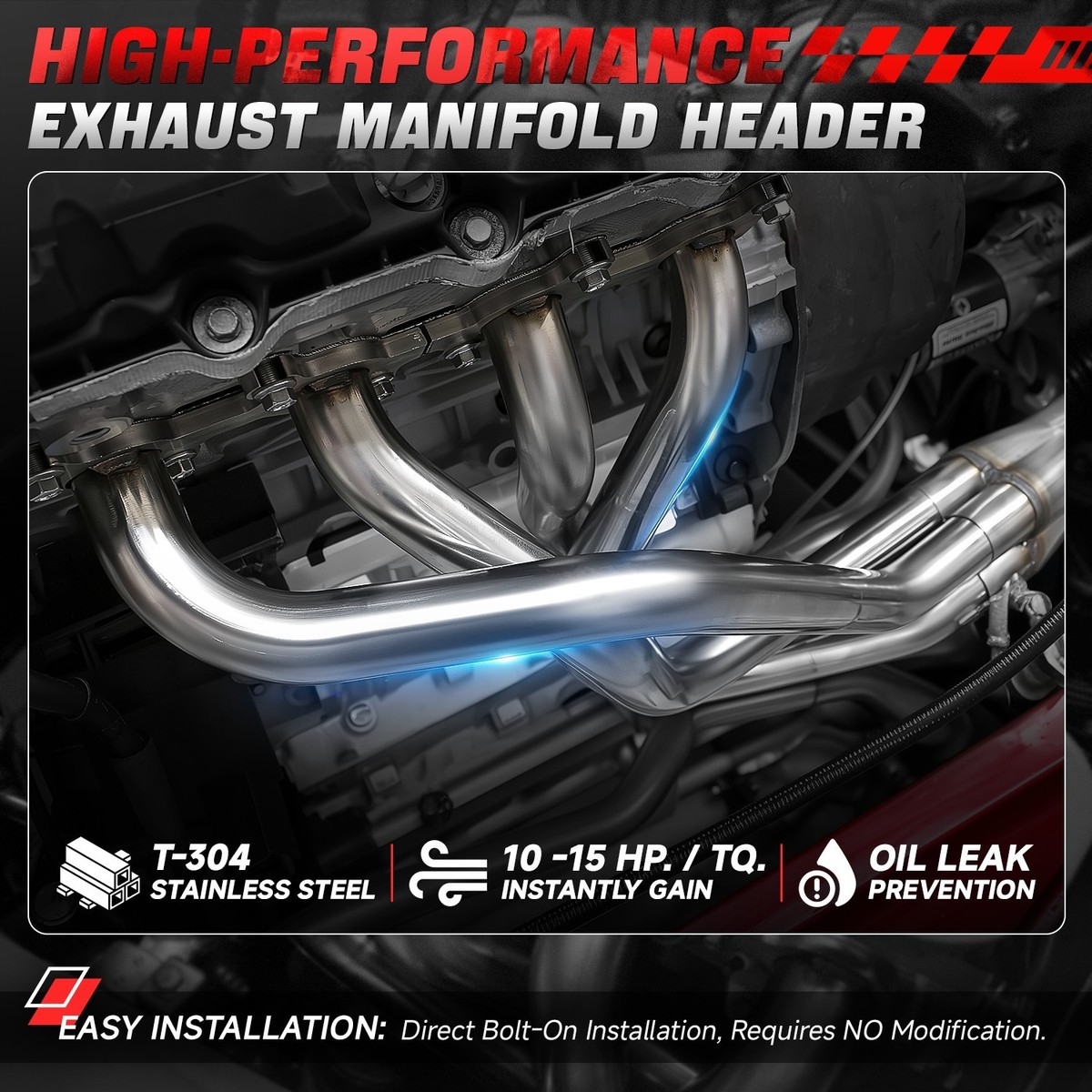 For 2000-2004 Ford Focus ZX3 ZX5 2.0L Stainless Steel Exhaust
