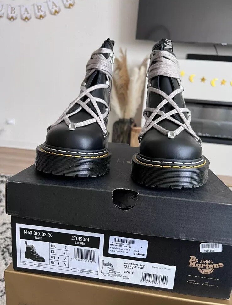 RICK OWENS x DR MARTEN 1460 BEXLeather Lace Up Boots | eBay