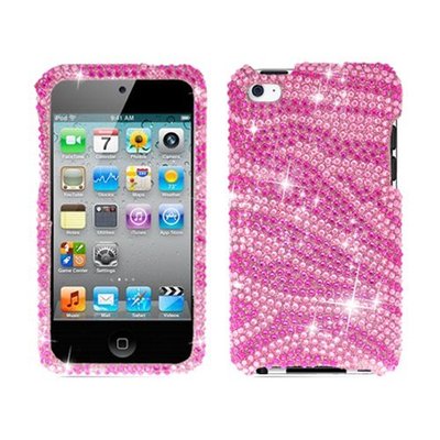 Bling Rhinestone Protector Case for iPod Touch 4th Gen - Zebra