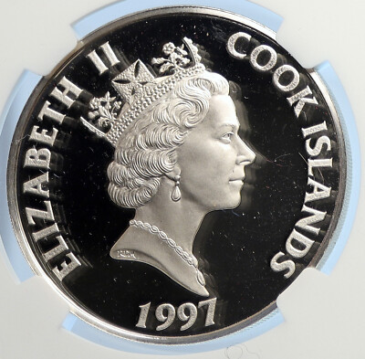 1997 COOK ISLANDS Charlemagne 8th Century PRF Silver 50 Dollars