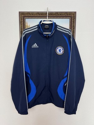 Vintage Adidas Chelsea Football Train Jacket Soccer Blue Track Top
