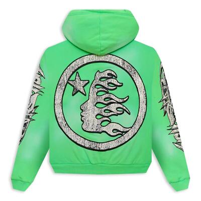 Hellstar Graffiti Zip-Up Hoodie Green | eBay