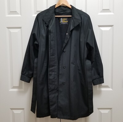 Vintage Korea Women's London Fog Black Button Down Lined Trench