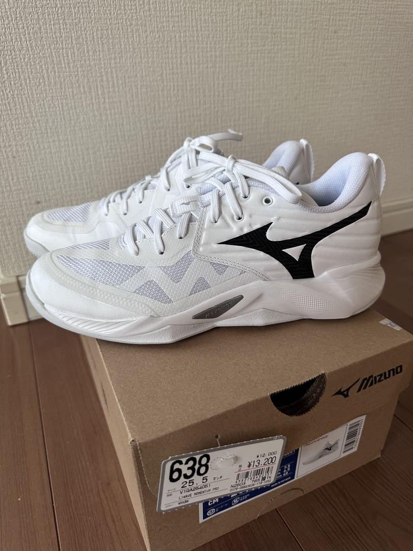 Mizuno Volleyball Shoes Wave Momentum Pro V1GA2540 White Black