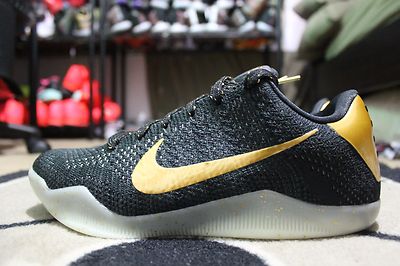 NEW Nike Kobe XI Elite Low Flyknit iD Triple Black Sz 8 Glow in