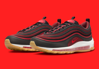 Nike Air Max 97 Black Team Scarlet Red White Gum 921826-022 sz 8