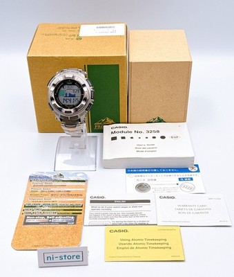 CASIO PROTREK PRO TREK PRW-2500T Titanium Band Qz Silver Watch in