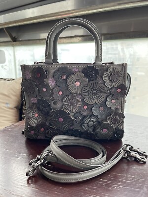 Coach Tea Rose Rogue 25 Gray | eBay