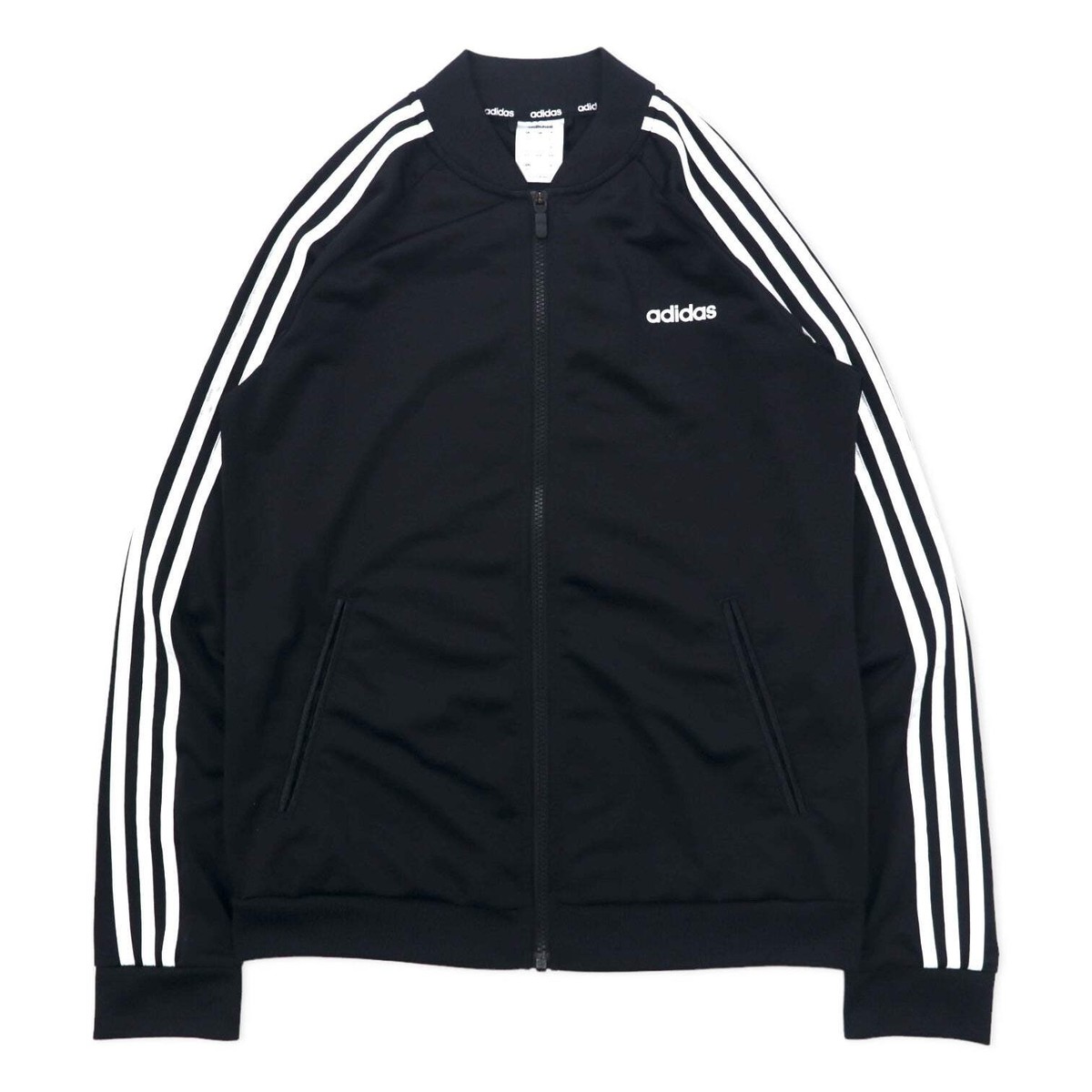 adidas Track Jacket Jersey 2XOT Black Polyester 3 Striped NWT