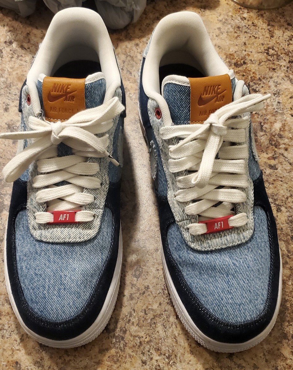 NIKE X LEVIS Air Force 1 By You Id CUSTOMS Blue Denim White Red