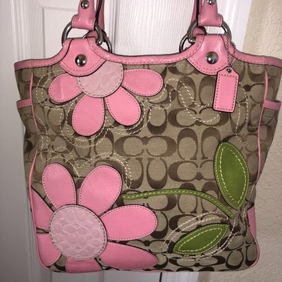 PINK!!! Y2K Coach F14724 Limited Edition Signature Bleecker Daisy