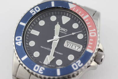SEIKO Divers 7S26-0040 Pepsi Bezel Date Black Dial Automatic Watch