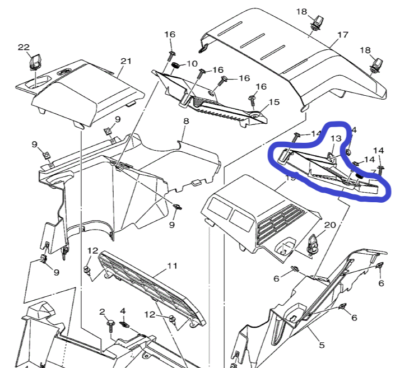 YAMAHA YXZ1000R YXZ LEFT VENTED, LOUVERD RADIATOR GUARD, HEAT VENT