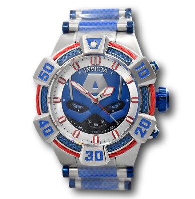 Invicta Marvel Captain America Men's 52mm Limited Blue Carbon