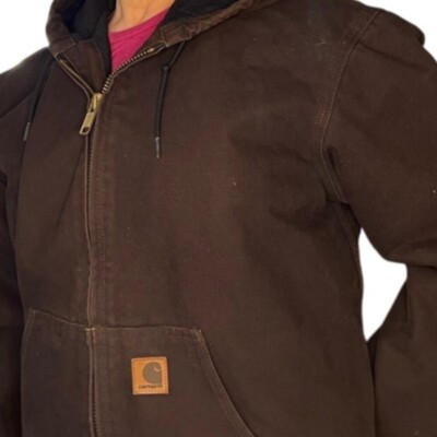 Carhartt J130DKB Sandstone Active DARK BROWN Jacket | eBay