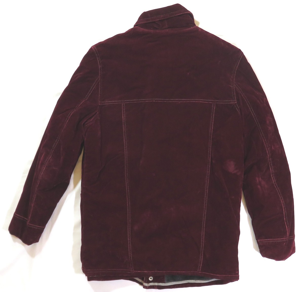JC Penney Towncraft Vintage Velvet Felt Jacket 1970's Maroon Hippy