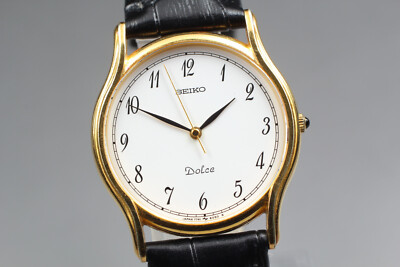 MINT] SEIKO DOLCE 7741-6030 32mm Gold White Arabic Men's Quartz
