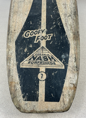 Vintage Skateboard Nash Goofy 1960s Foot Wooden #7 RARE Sidewalk