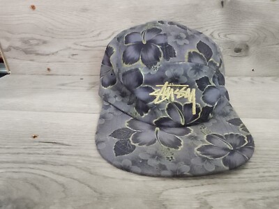 Vintage Stussy New Era Authentic 5 Panel Floral Pattern Rare