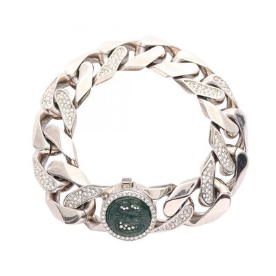 Dior Kenny Scharf Bracelet Stainless Steel Rhinestone Green Clear