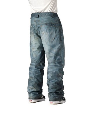 686 Deconstructed Denim Insulated Men's Snow Pants, Indigo Denim