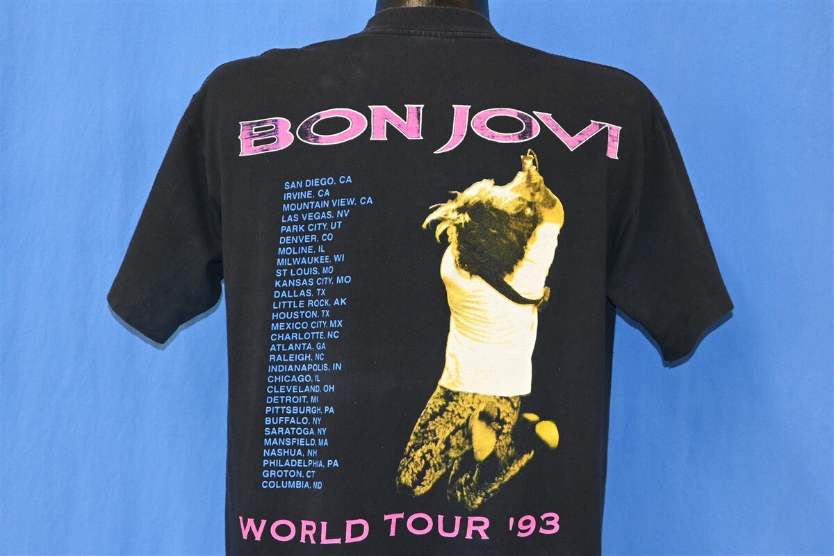 vintage 90s BON JOVI KEEP THE FAITH WORLD TOUR 1993 2 SIDED t