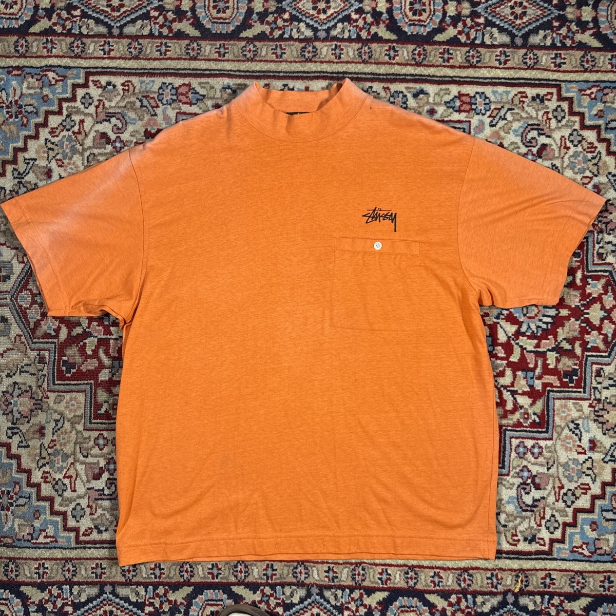 Vintage 80s Stussy Orange T Shirt Size Large Vtg Skate Surf | eBay