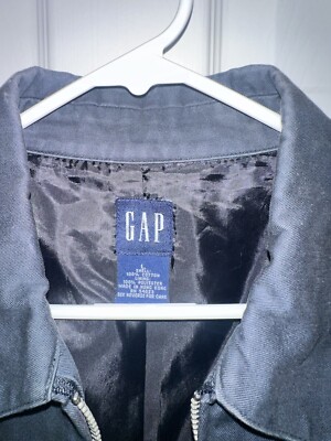 Gap Classic Canvas Black Jacket Women's Full Zip Zipper Vintage