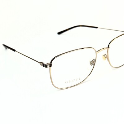 GUCCI GG1052O 1052 Gold Classic Stripe Wire Logo Unisex Eyeglasses