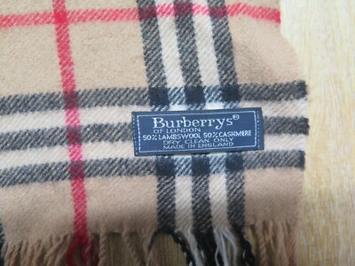Genuine Burberry 50% Cashmere 50% Wool Nova check Scarf 54