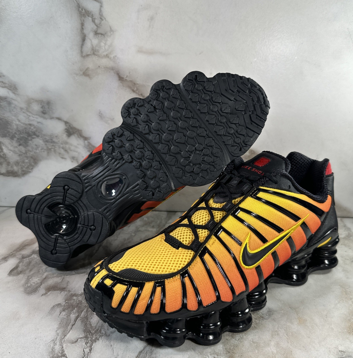 Nike Shox TL Sunrise Mens Shoes Size 11 Black Yellow Orange