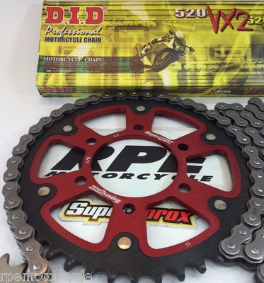 2007-16 KAWASAKI ZX6R NINJA RED SUPERSPROX DID QA -1/+1t CHAIN AND