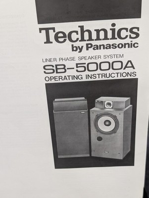 Vintage Technics By Panasonic Speakers Liner Phase SB5000A Sound