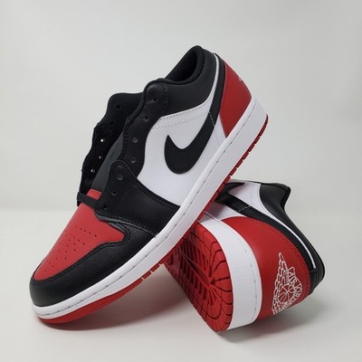 Nike Air Jordan 1 Low 'Bred Toe 2.0' Red Black 553558-161 Men's