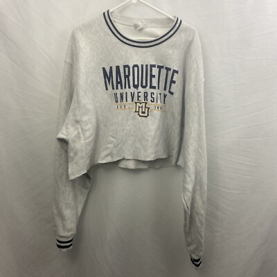 Champion Sweatshirt Unisex Gray Marquette University Cutoff Sz 2XL