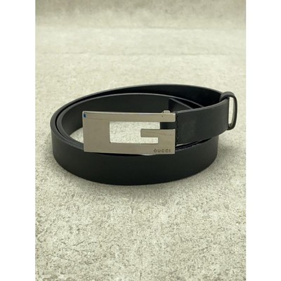 Gucci Silver G Logo Buckle Belt Leather Black Women's size 70/28