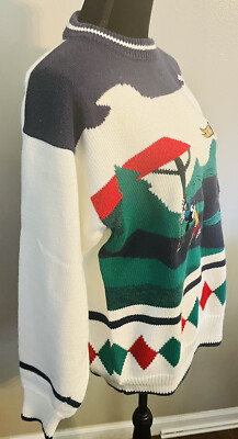 VINTAGE Disney Store Mickey Goofy #9 Knit Embroidered Graphic Golf