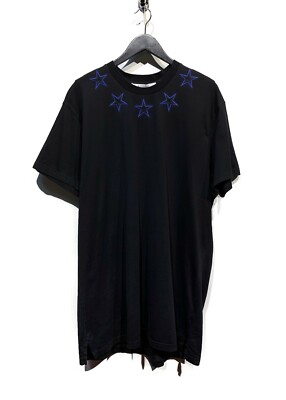 Givenchy Black Columbian Star Embroidered Oversized T-shirt - Size