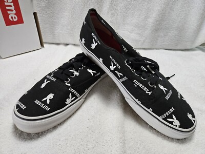Vans x Supreme Playboy Authentic Pro Black Mens Size 12 New In Box