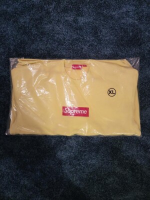 Supreme Box Logo Crewneck FW22 Pale Yellow Size XL IN HAND | eBay