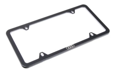 Audi Black License Plate Slimline Frame with Spacers + Covers