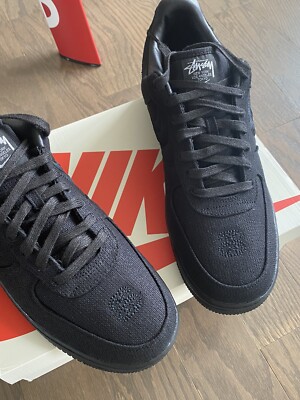 Size 5 - Nike Air Force 1 Low Stussy Black for sale online | eBay