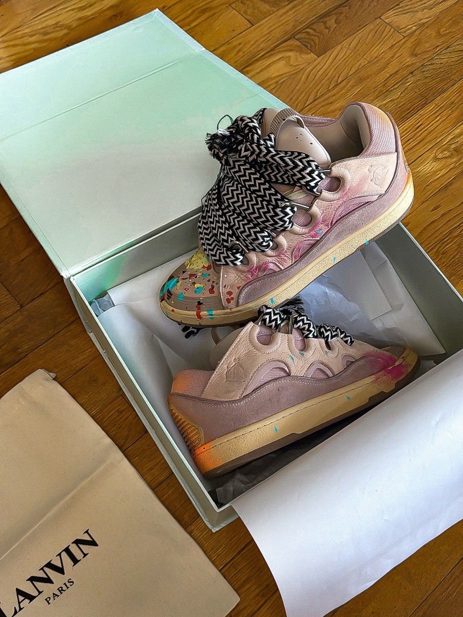 Gallery Dept. x Lanvin Curb Paint Drip Sneakers - Pink | eBay