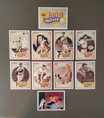 1991 Upper Deck Ted Williams Baseball Heroes 9-card set (#28-36