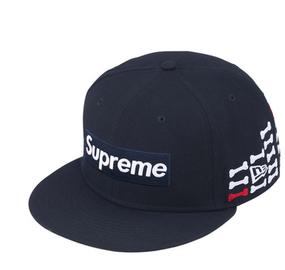 New Supreme Bones Box Logo New Era Blue 7 3/8 | eBay