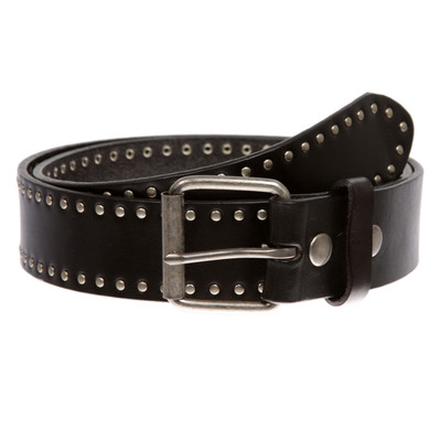 Genuine Vintage Retro Circle Studded Leather Belt