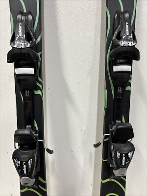 ELAN LAUNCH BLACK / GREEN / TEAL FRONT KIDS SKIS 135 CM W/ELAN 75