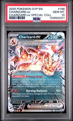 2025 POKEMON SVP EN-SV BLACK STAR PROMO #196 CHARIZARD EX PSA 10