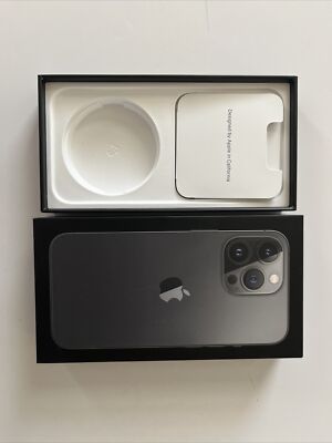 Apple iPhone 13 Pro GRAPHITE EMPTY BOX ONLY W/ Charger, Sticker