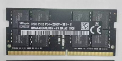 SK Hynix 32GB DDR4 2666 Laptop SO-DIMM PC4-21300 HMAA4GS6MJR8N-VK
